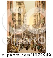 Photochrom Of A Street Scene In Venice Royalty Free Historical Stock Photography