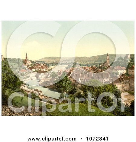 Photochrom of a Town of Aargau in Switzerland - Royalty Free Historical Stock Photography by JVPD