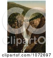 Photochrom Of A Waterfall Rjukanfos Telemark Norway Royalty Free Historical Stock Photography by JVPD