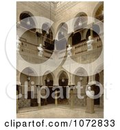 Photochrom Of Arcades And Statues On The Interior Of The GovernorS Palace Algiers Algeria Royalty Free Historical Stock Photography