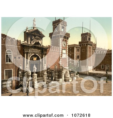 Photochrom of Arsenal, Venice, Italy - Royalty Free Historical Stock Photography by JVPD