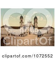 Photochrom Of Einsiedeln Abbey In Switzerland Royalty Free Historical Stock Photography by JVPD