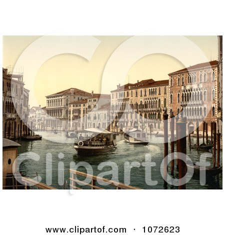 Photochrom of Foscari and Razzonigo Palaces, Venice, Italy - Royalty Free Historical Stock Photography by JVPD