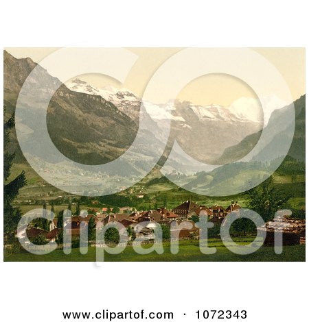 Photochrom of Frutigen, Bernese Oberland - Royalty Free Historical Stock Photography by JVPD