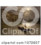 Photochrom Of Grand Canal By Moonlight Venice Royalty Free Historical Stock Photography by JVPD