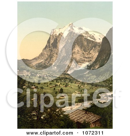 Photochrom of Grindelwald, Switzerland - Royalty Free Historical Stock Photography by JVPD
