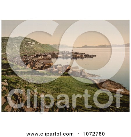 Photochrom of Hammerfest, Norway Coastline - Royalty Free Historical Stock Photography by JVPD