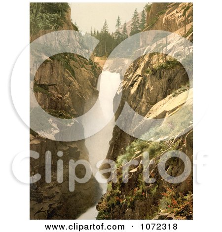 Photochrom of Handegg Falls, Switzerland - Royalty Free Historical Stock Photography by JVPD