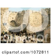Photochrom Of Hebron Gate DavidS Gate Jaffa Gate Jerusalem Royalty Free Historical Stock Photography