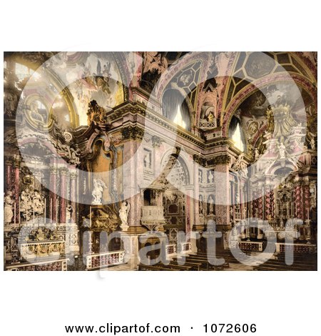 Photochrom of Interior of Scalzi, Venice, Italy - Royalty Free Historical Stock Photography by JVPD