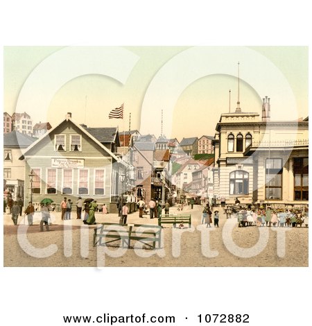 Photochrom of Kaiserstrasse in Helgoland, Germany - Royalty Free Historical Stock Photography by JVPD