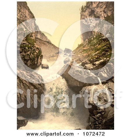 Photochrom of Kander Fall in Switzerland - Royalty Free Historical Stock Photography by JVPD