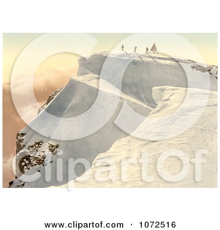Photochrom of People on Top of The Titlis Mountain - Royalty Free Historical Stock Photography by JVPD