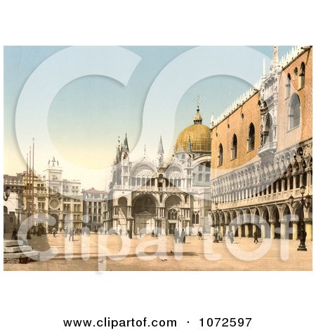 Photochrom of Piazzetta di San Marco - Royalty Free Historical Stock Photography by JVPD