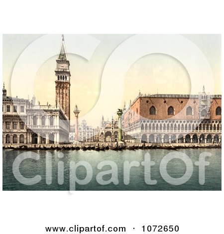 Photochrom of Piazzetta, Venice, Italy - Royalty Free Historical Stock Photography by JVPD