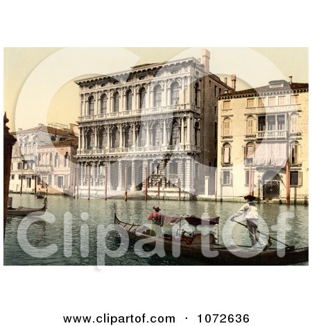 Photochrom of Rezzonico Palace, Venice, Italy - Royalty Free Historical Stock Photography by JVPD