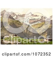 Photochrom Of Riffelberg Hotel And Train Station Valais Royalty Free Historical Stock Photography by JVPD