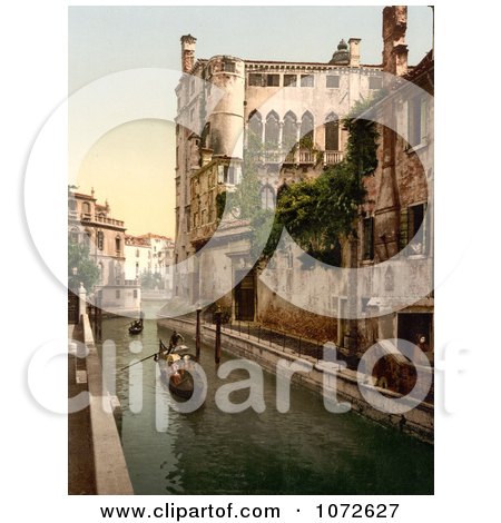 Photochrom of Rio San Trovaso, Venice - Royalty Free Historical Stock Photography by JVPD