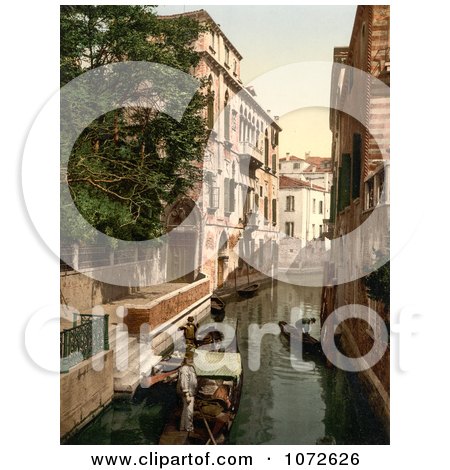 Photochrom of San Marina Canal, Venice, Italy - Royalty Free Historical Stock Photography by JVPD