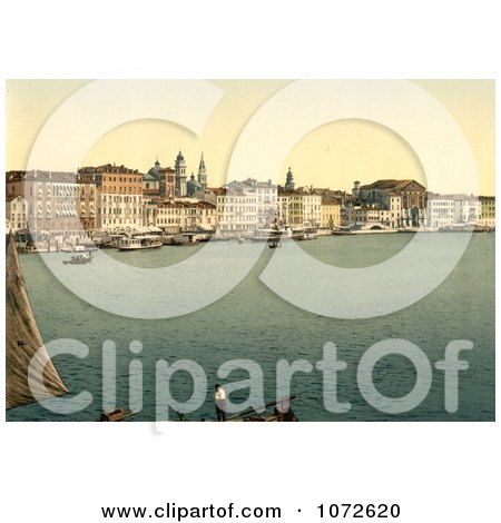 Photochrom of Schiavoni, Venice - Royalty Free Historical Stock Photography by JVPD