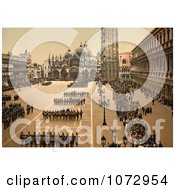 Photochrom Of Soldiers In St MarkS Square Royalty Free Historical Stock Photography
