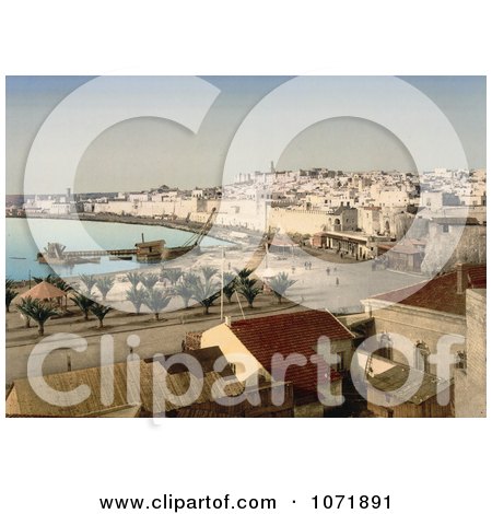Photochrom of Sousse, Tunisia on the Gulf of Hammamet - Royalty Free Historical Stock Photo by JVPD