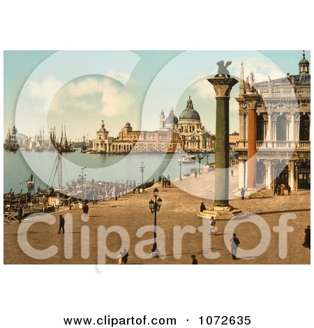 Photochrom of St Marks, Venice, Italy - Royalty Free Historical Stock Photography by JVPD