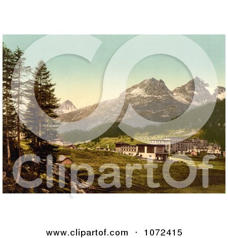 Photochrom of St. Moritz in Engadine, Grisons, Switzerland - Royalty Free Historical Stock Photography by JVPD