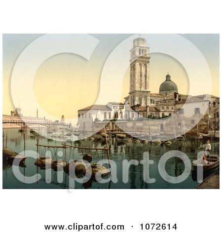 Photochrom of St. Peter’s Church, Venice, Italy - Royalty Free Historical Stock Photography by JVPD