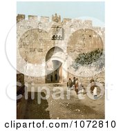 Photochrom Of St StephenS Gate Jerusalem Royalty Free Historical Stock Photography