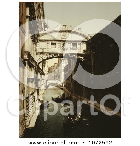 Photochrom of the Bridge of Sighs - Royalty Free Historical Stock Photography by JVPD