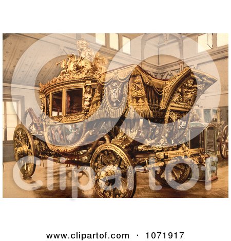 Photochrom of the Carriage of Charles X - Royalty Free Historical Stock Photo by JVPD