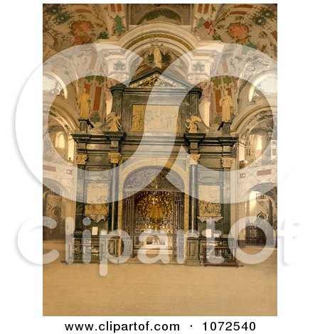 Photochrom of the Chapel at Einsiedeln Abbey, Switzerland - Royalty Free Historical Stock Photography by JVPD