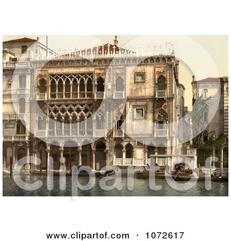 Photochrom of The Golden House, Venice, Italy - Royalty Free Historical Stock Photography by JVPD
