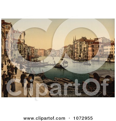 Photochrom of the Grand Canal - Royalty Free Historical Stock Photography by JVPD