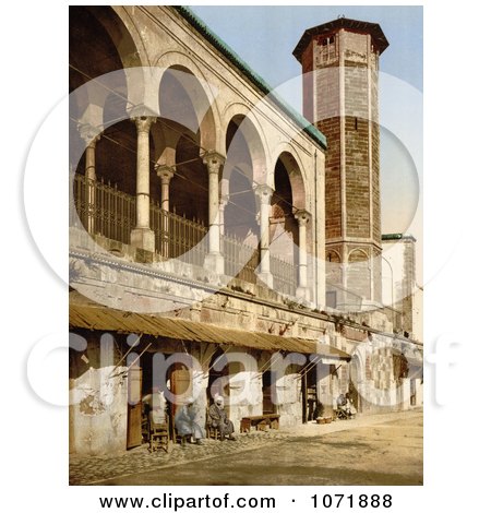 Photochrom of the Mosque of St. Catherine, Tunis, Tunisia - Royalty Free Historical Stock Photo by JVPD