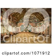 Photochrom Of The Music Room At Neuschwanstein Castle Royalty Free Historical Stock Photo by JVPD