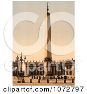 Photochrom Of The Piazza San Pietro Obelisk Royalty Free Historical Stock Photography
