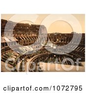 Photochrom Of The Roman Coliseum Interior Royalty Free Historical Stock Photography
