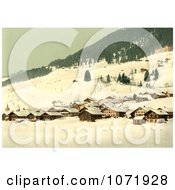 Photochrom Of The Village Of Leysin In Winter Royalty Free Historical Stock Photo by JVPD