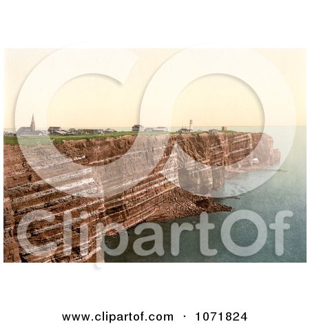 Photochrom of the West Beach and Oberland of Heligoland, Germany - Royalty Free Historical Stock Photo  by JVPD