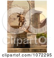 Photochrom Of The William Tell Memorial In Altdorf Switzerland Royalty Free Historical Stock Photography by JVPD