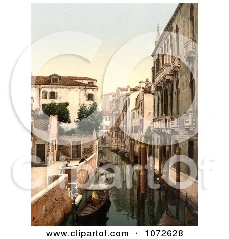 Photochrom of Three Bridges, Venice, Italy - Royalty Free Historical Stock Photography by JVPD