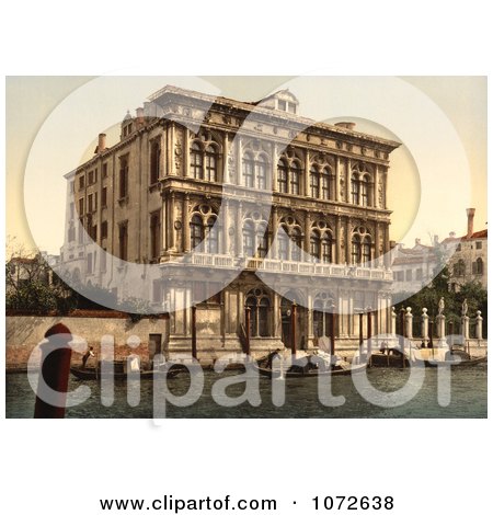 Photochrom of Vendramin Calergi Palace - Royalty Free Historical Stock Photography by JVPD
