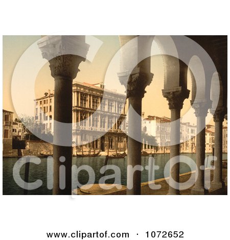 Photochrom of Vendramin Palace, Venice, Italy - Royalty Free Historical Stock Photography by JVPD