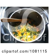 Pot Of Kale And Barley Stew With Carrots Royalty Free Stock Photography