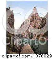 Railroad Winding On The Gunnison Riverside By Curecanti Needle In Black Canyon Colorado Royalty Free Stock Photography by JVPD