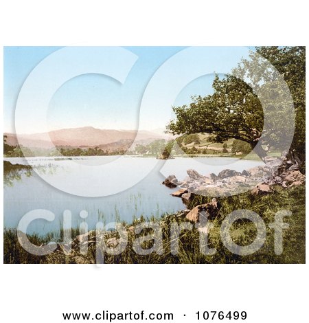 Rocky Shore on Rydal Water Lake District Cumbria England UK - Royalty Free Stock Photography  by JVPD