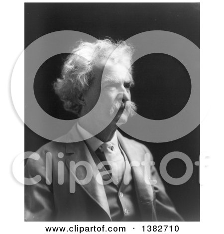 Royalty Free Historical Photo of Mark Twain, Samuel Langhorne Clemens, Head and Shoulders Portrait, Facing Slightly Right, 1907 by JVPD