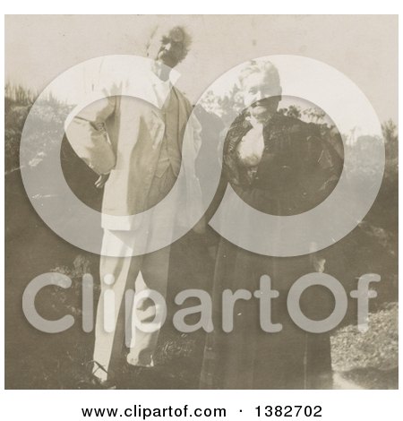 Royalty Free Historical Photo of Mark Twain, Samuel Langhorne Clemens, with Anna Laura (Elizabeth) Hawkins Frazer, Between 1902 and 1908 by JVPD